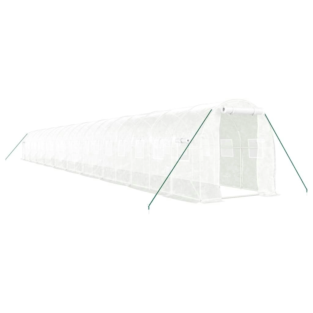 Greenhouse with Steel Frame White 40 mÂ² 20x2x2 m 3188036