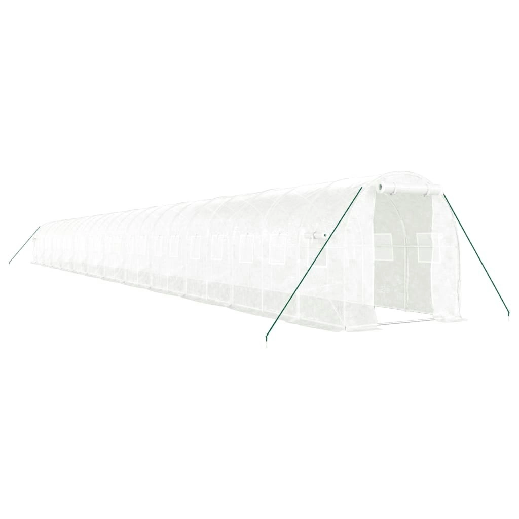 Greenhouse with Steel Frame White 48mÂ² 24x2x2 m 3188038