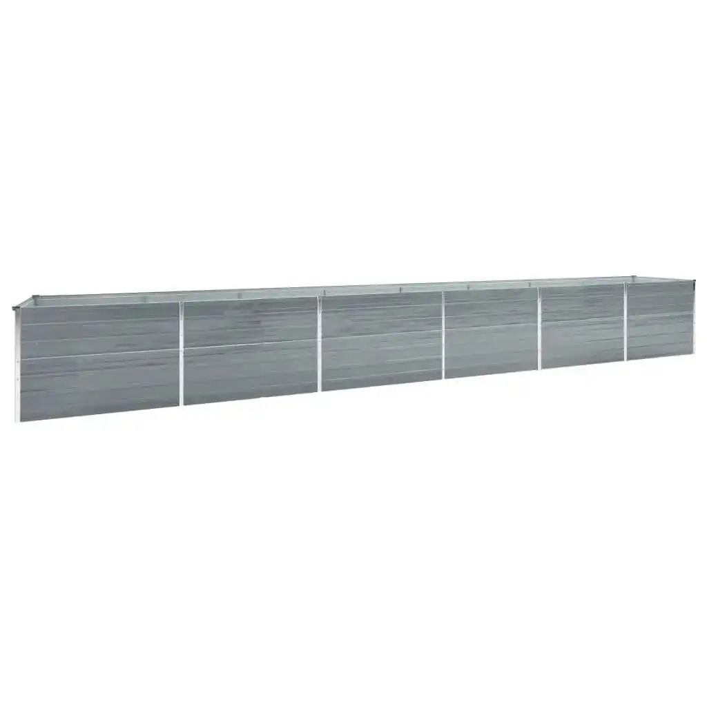 Garden Raised Bed Galvanised Steel 600x80x77 cm Grey 47076