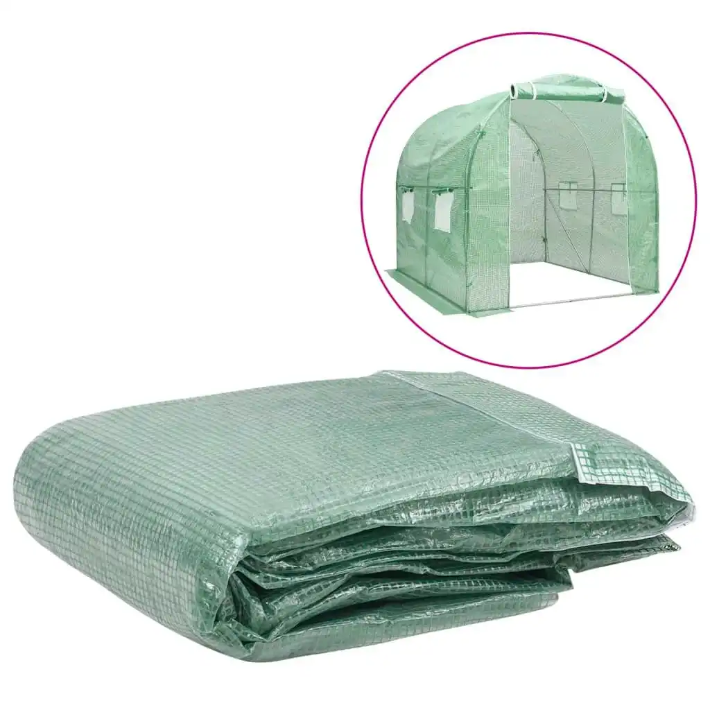 Greenhouse Replacement Cover (4 mÂ²) 200x200x200 cm Green 316447