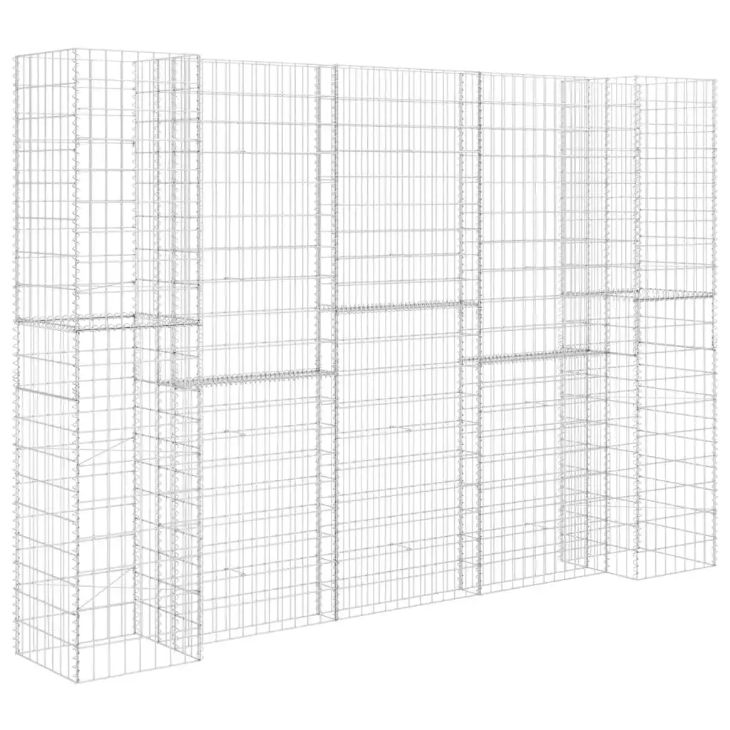 H-Shaped Gabion Planter Steel Wire 260x40x180 cm 145664