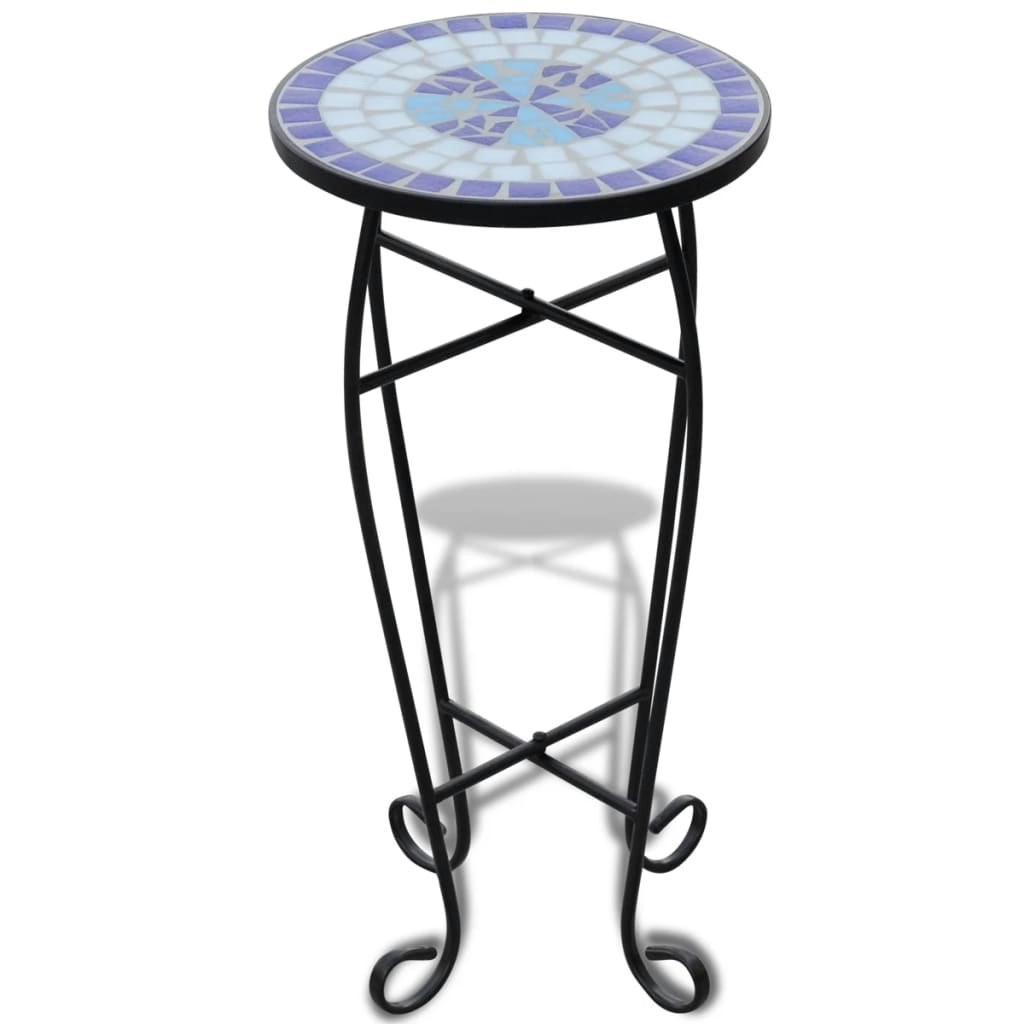 Mosaic Plant Table Blue and White 41128