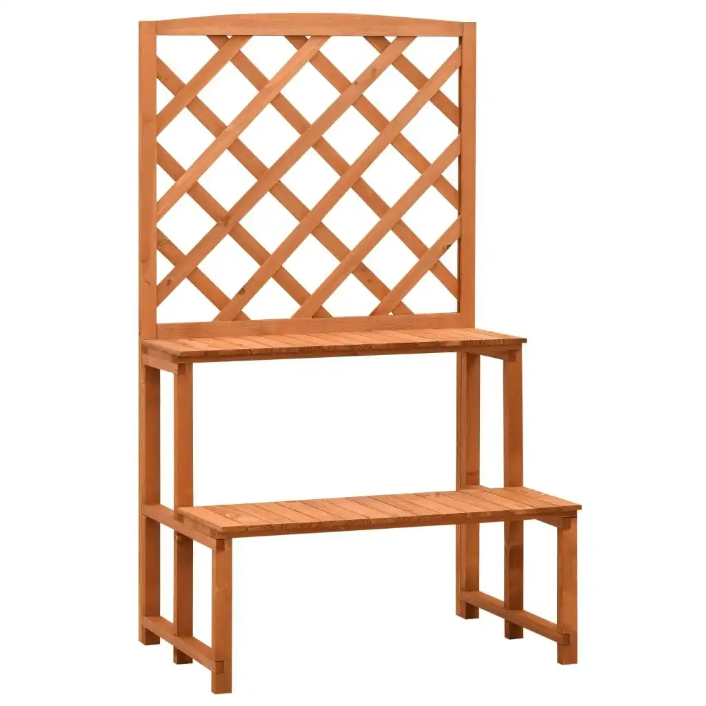 Plant Stand with Trellis Orange 70x42x120 cm Solid Firwood 314842