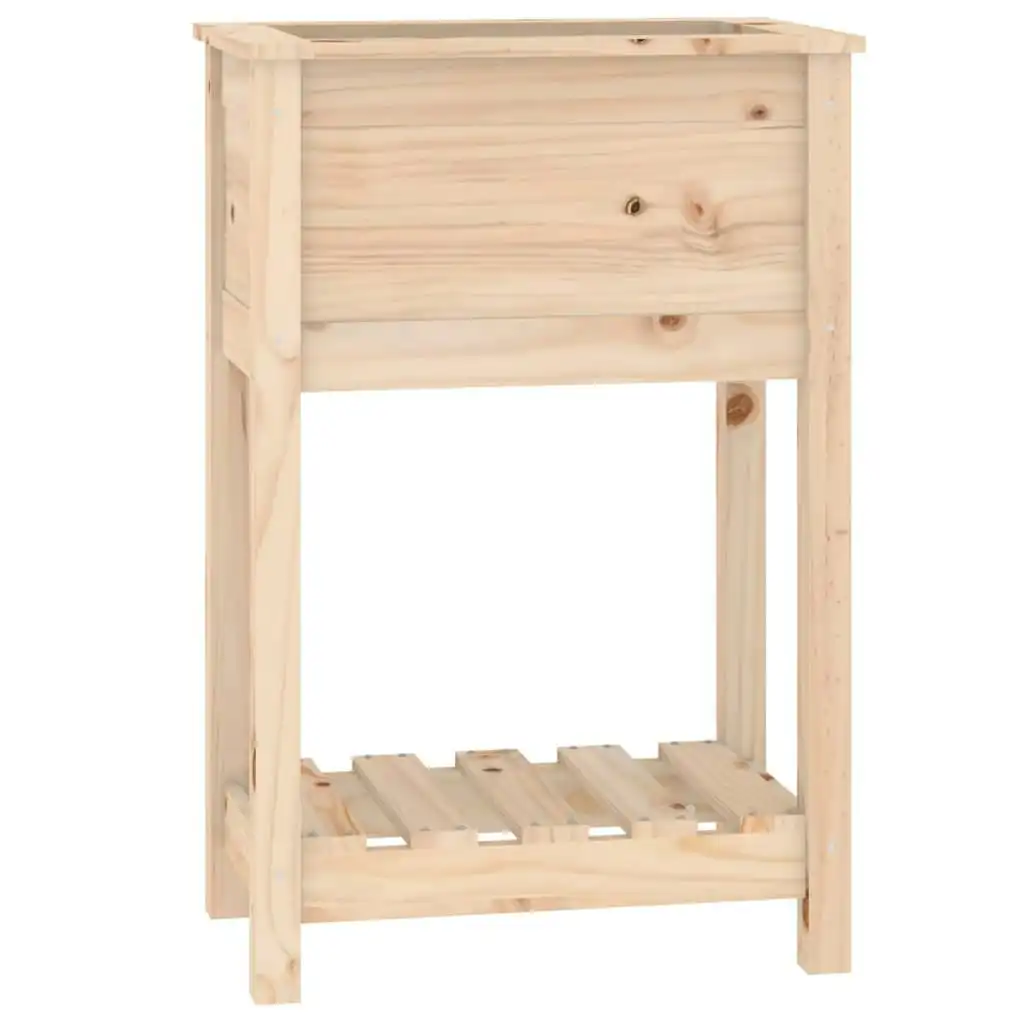 Planter with Shelf 54x34.5x81 cm Solid Wood Pine 823752