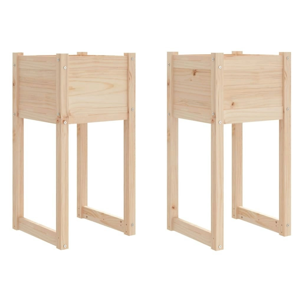 Planters 2 pcs 40x40x81 cm Solid Wood Pine 822123