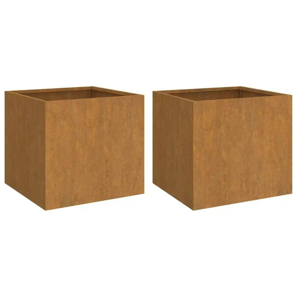 Planters 2 pcs 32x30x29 cm Corten Steel 821548