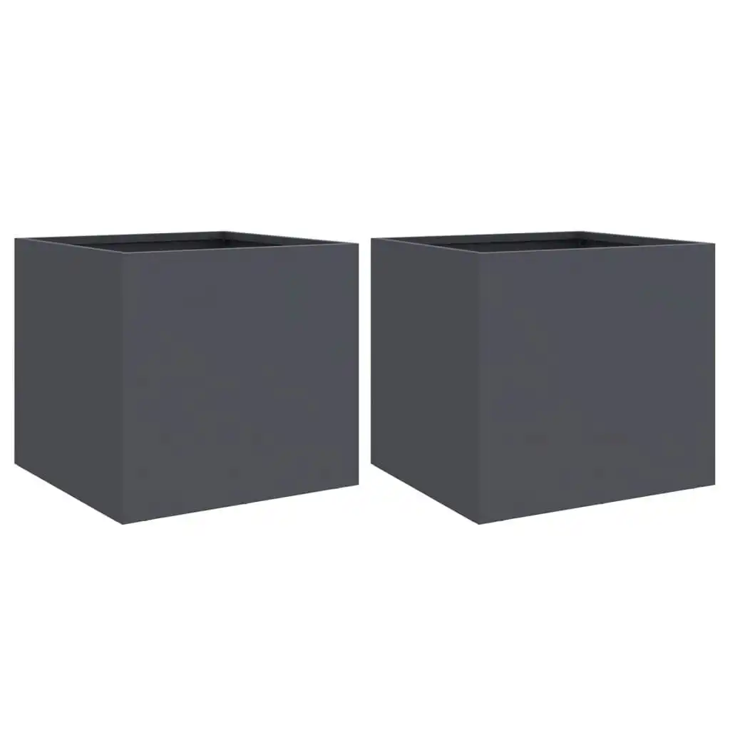 Planters 2 pcs Anthracite 32x30x29 cm Cold-rolled Steel 841540