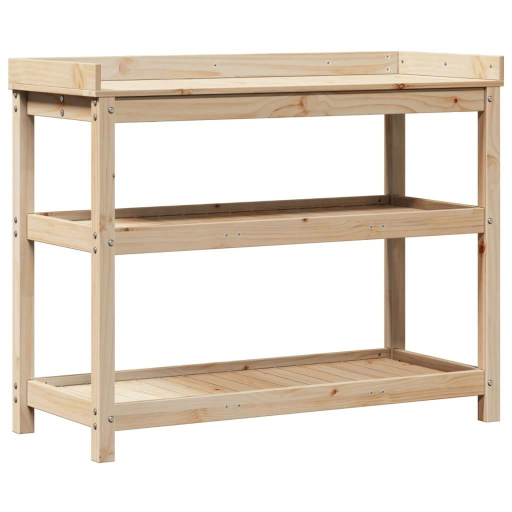 Potting Table with Shelves 108x45x86.5 cm Solid Wood Pine 832437