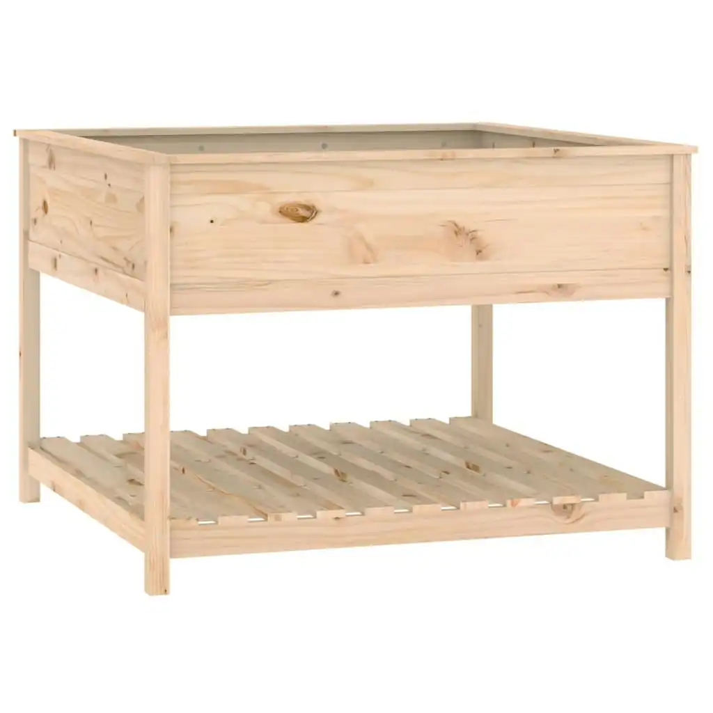 Planter with Shelf 111.5x111.5x81 cm Solid Wood Pine 823801