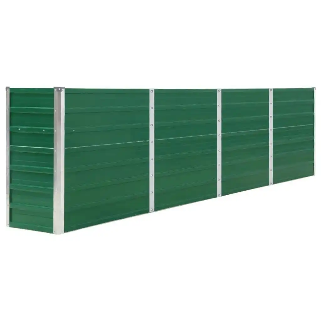 Raised Garden Bed 320x40x77 cm Galvanised Steel Green 47049