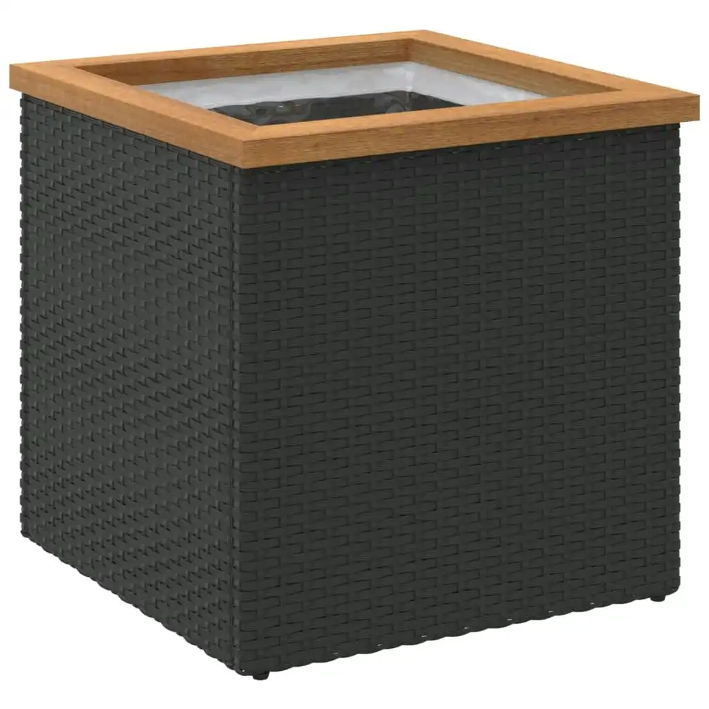 Planter Black 40x40x40 cm Poly Rattan 319414