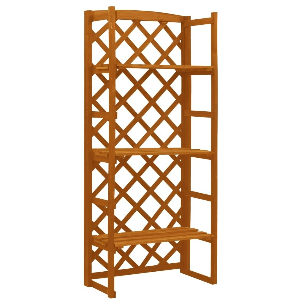 Plant Stand with Trellis Orange 60x30x140 cm Solid Firwood 314834