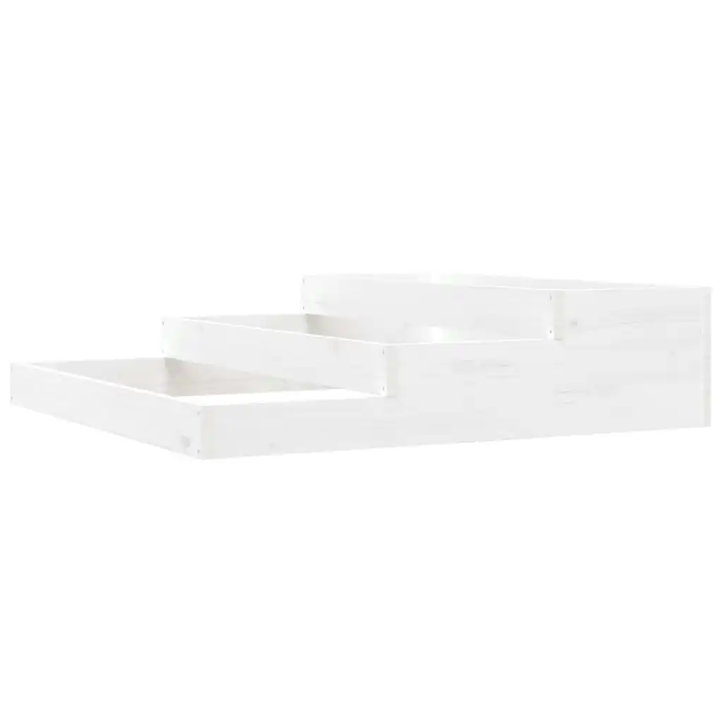 Planter White 107x107x27 cm Solid Wood Pine 823914