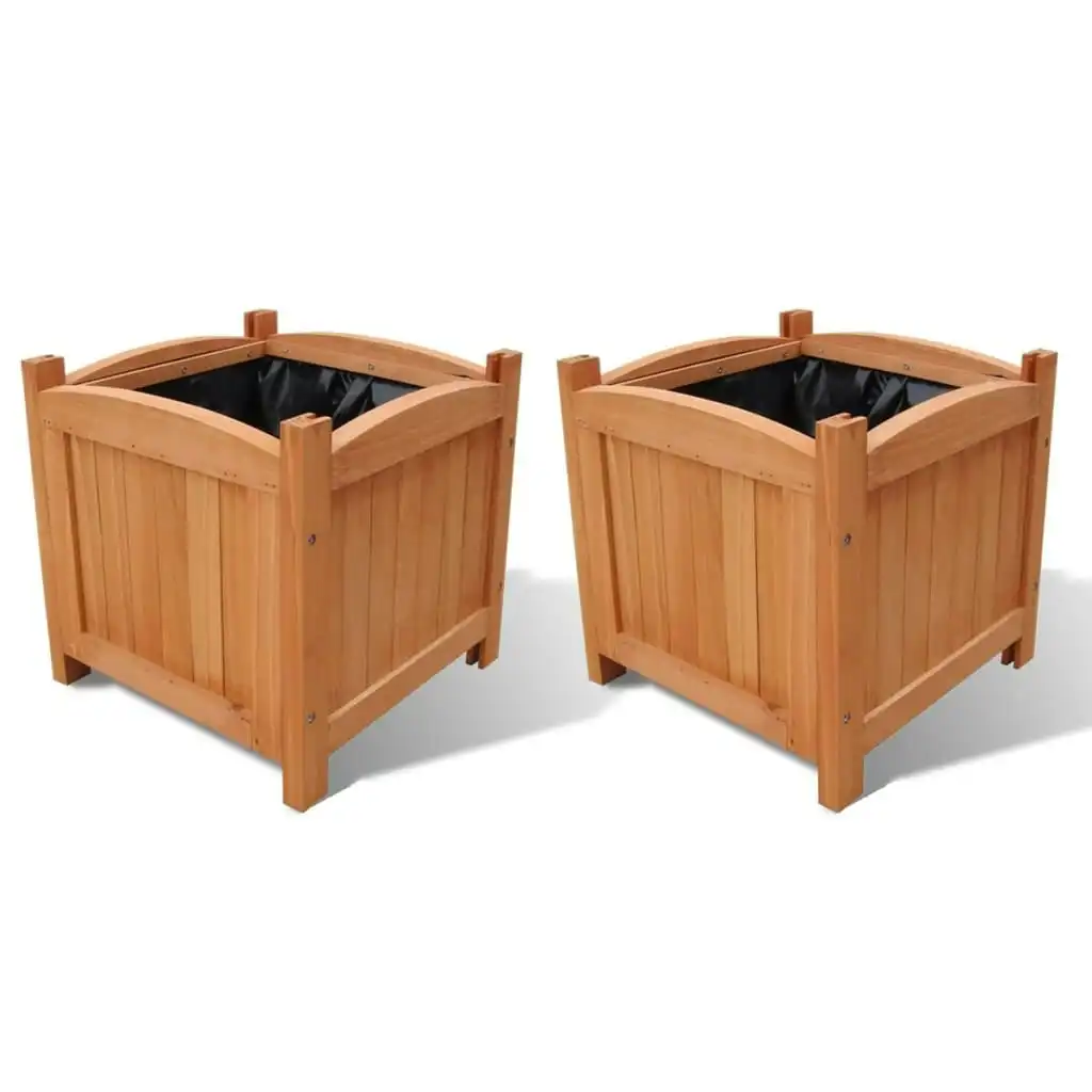 Wooden Raised Bed 30x30x30 cm Set of 2 41301