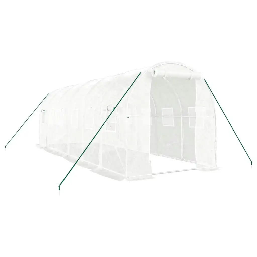 Greenhouse with Steel Frame White 12 mÂ² 6x2x2 m 3188029