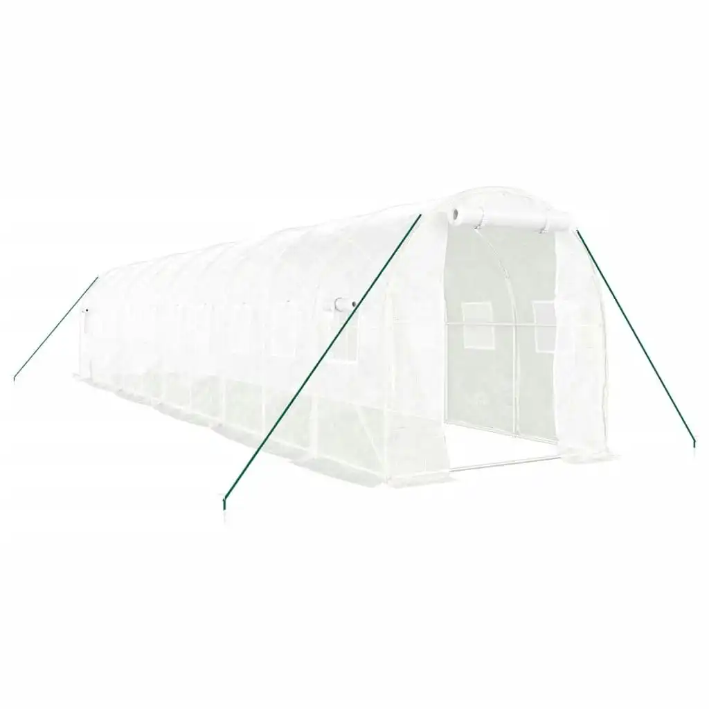 Greenhouse with Steel Frame White 20 mÂ² 10x2x2 m 3188031