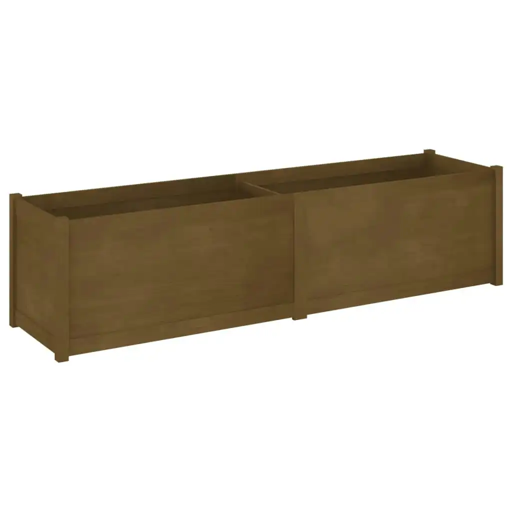 Garden Planter Honey Brown 200x50x50 cm Solid Wood Pine 810772