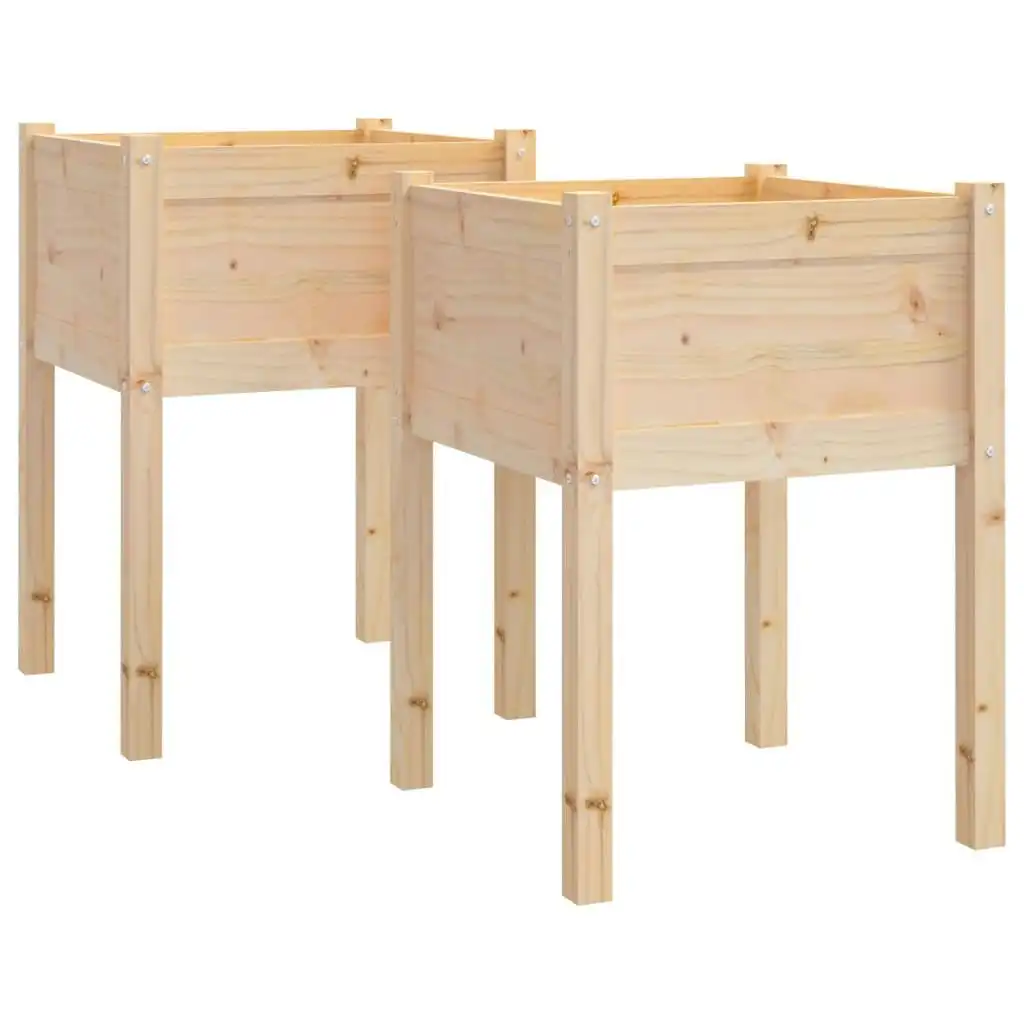 Garden Planters 2 pcs 50x50x70 cm Solid Pinewood 810800