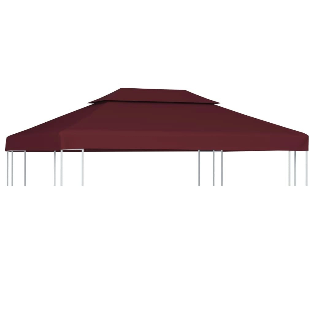 2-Tier Gazebo Top Cover 310 g/mÂ² 4x3 m Bordeaux 44761