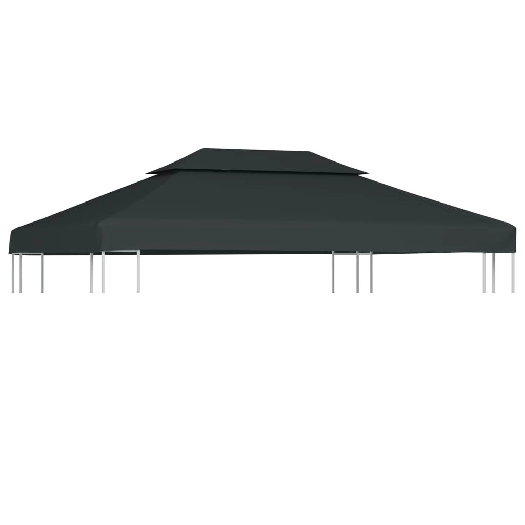 2-Tier Gazebo Top Cover 310 g/mÂ² 4x3 m Anthracite 44758