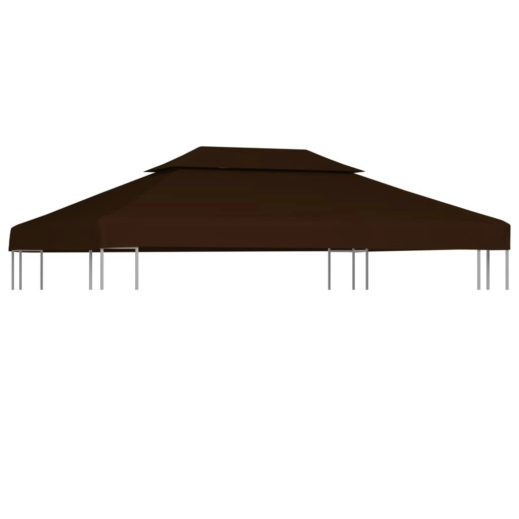 2-Tier Gazebo Top Cover 310 g/mÂ² 4x3 m Brown 46617