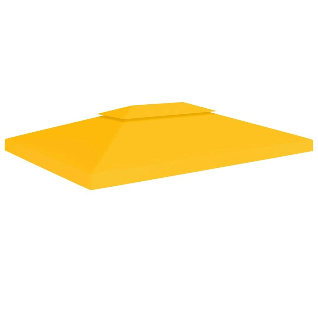 2-Tier Gazebo Top Cover 310 g/mÂ² 4x3 m Yellow 312076