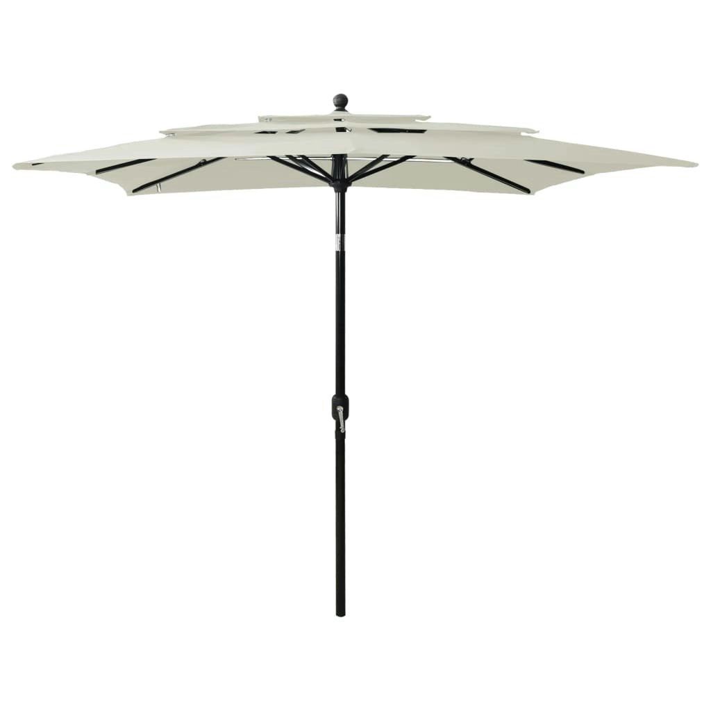 3-Tier Parasol with Aluminium Pole Sand 2.5x2.5 m 313836