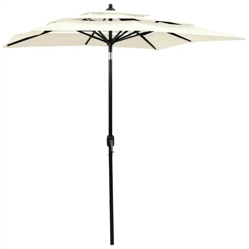 3-Tier Parasol with Aluminium Pole Sand 2x2 m 313844