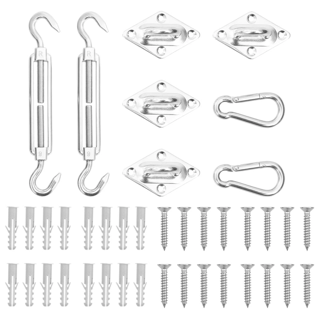 8 Piece Sunshade Sail Accessory Set Stainless Steel 310243