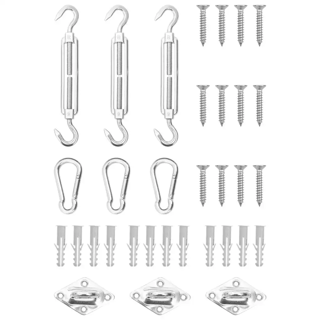 9 Piece Sunshade Sail Accessory Set Stainless Steel 310242