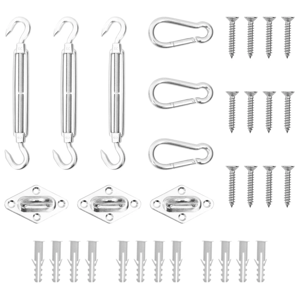 9 Piece Sunshade Sail Accessory Set Stainless Steel 310246