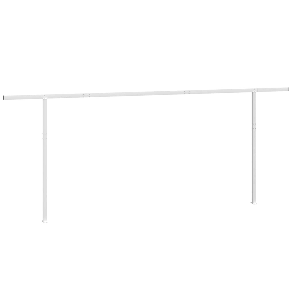 Awning Post Set White 600x245 cm Iron 315095