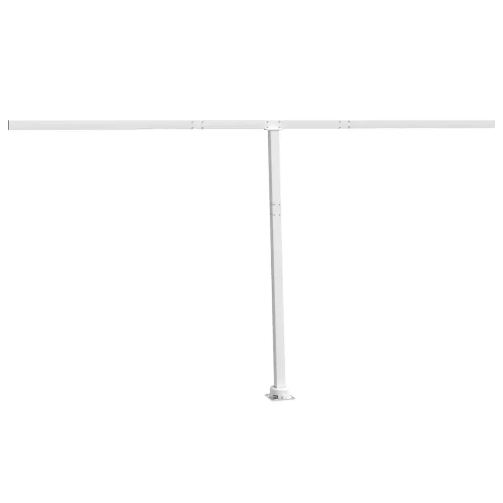 Awning Post Set White 450x245 cm Iron 315091