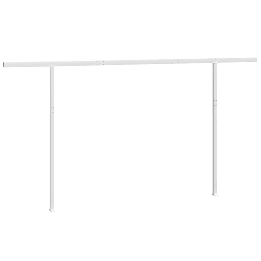 Awning Post Set White 450x245 cm Iron 315094