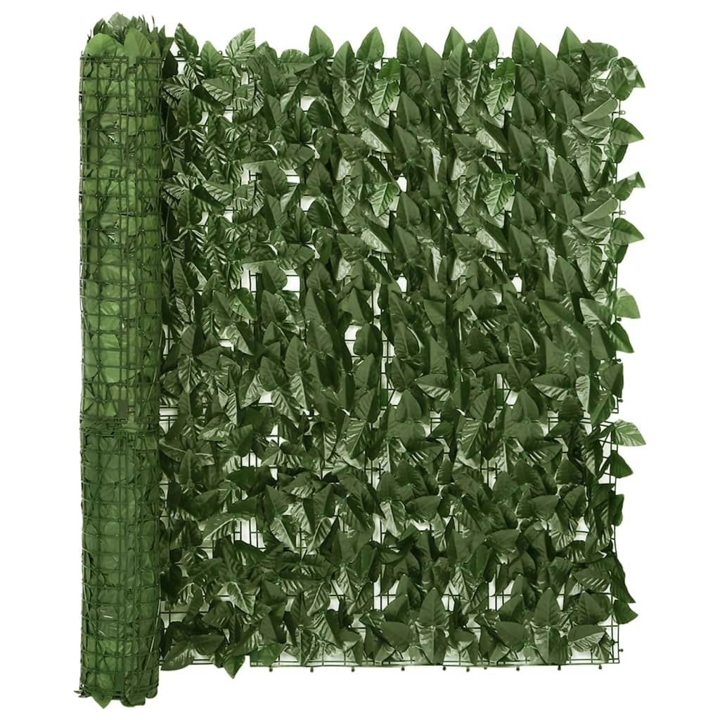 Balcony Screen with Dark Green Leaves 300x100 cm 315487