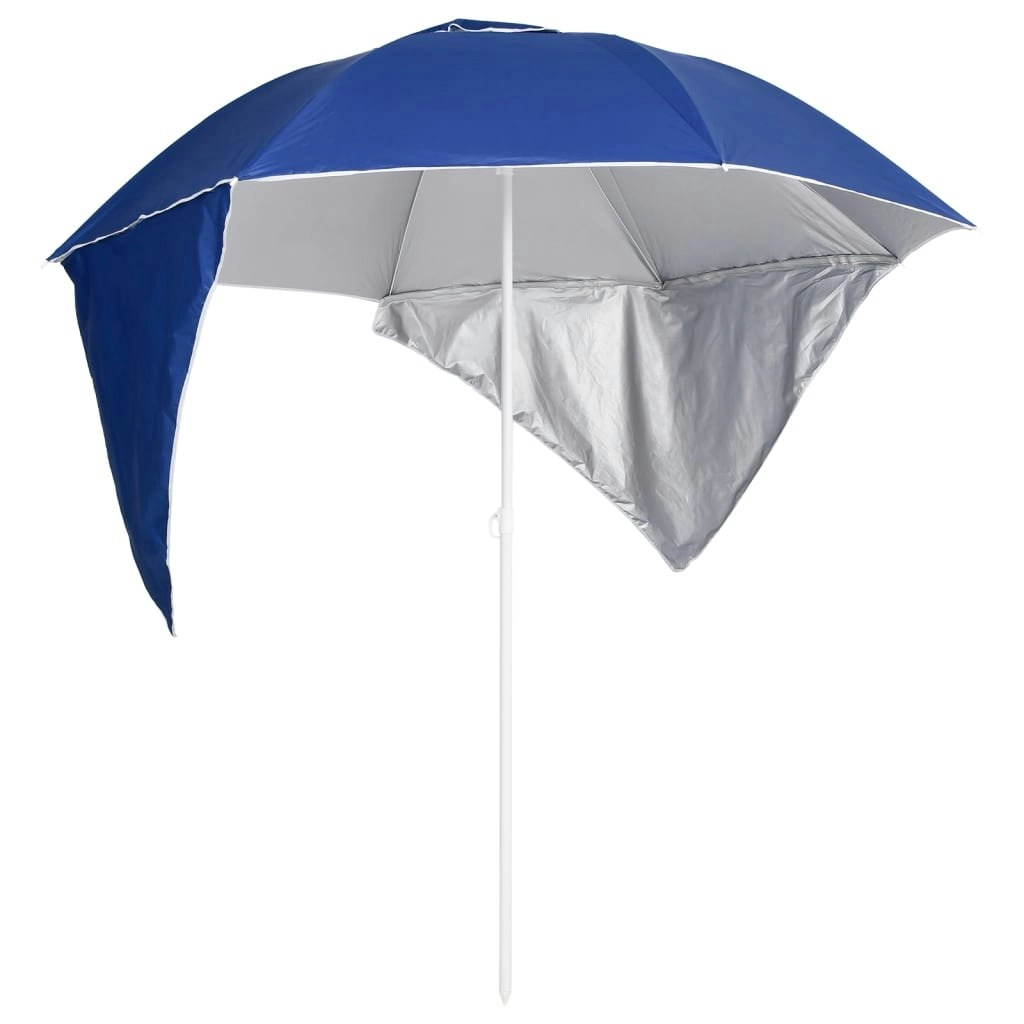 Beach Umbrella with Side Walls Blue 215 cm 318837