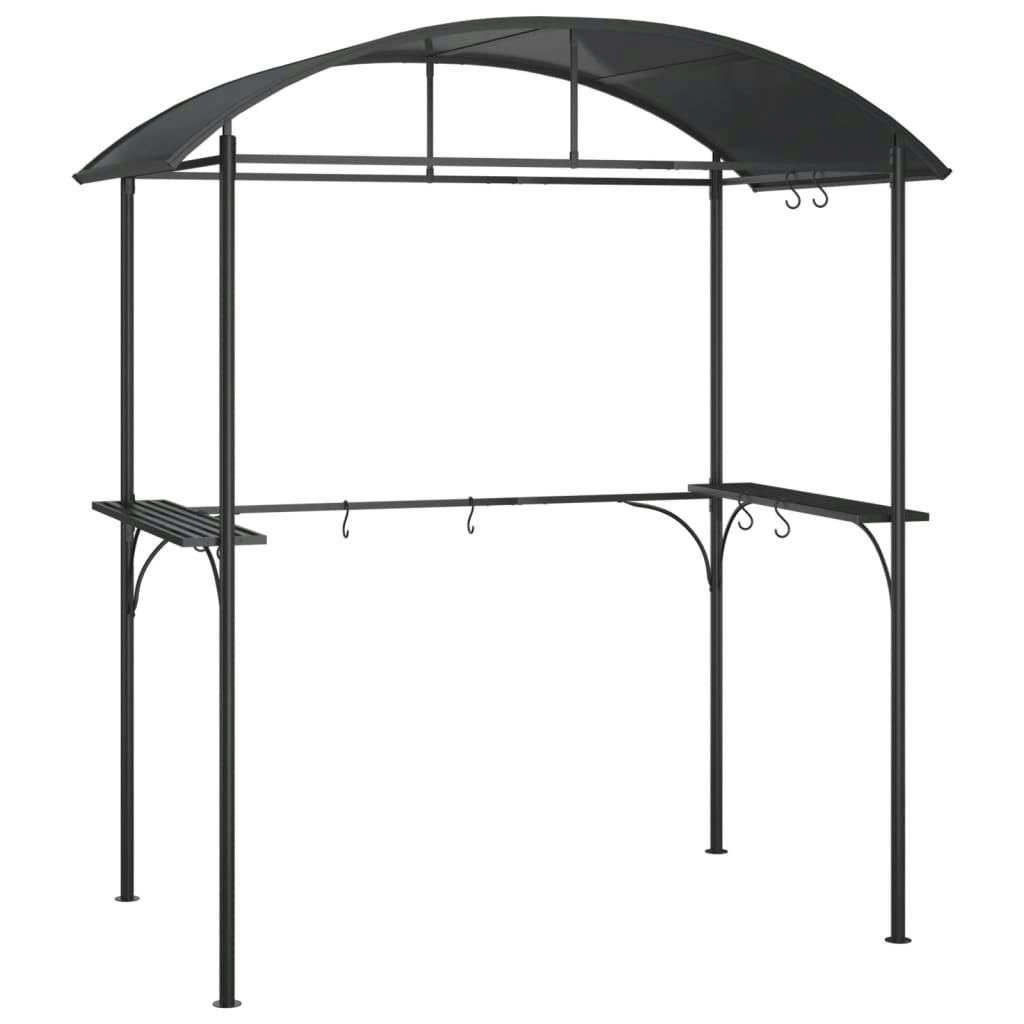 BBQ Gazebo with Side Shelves Anthracite 220x115x230 cm Steel 360138