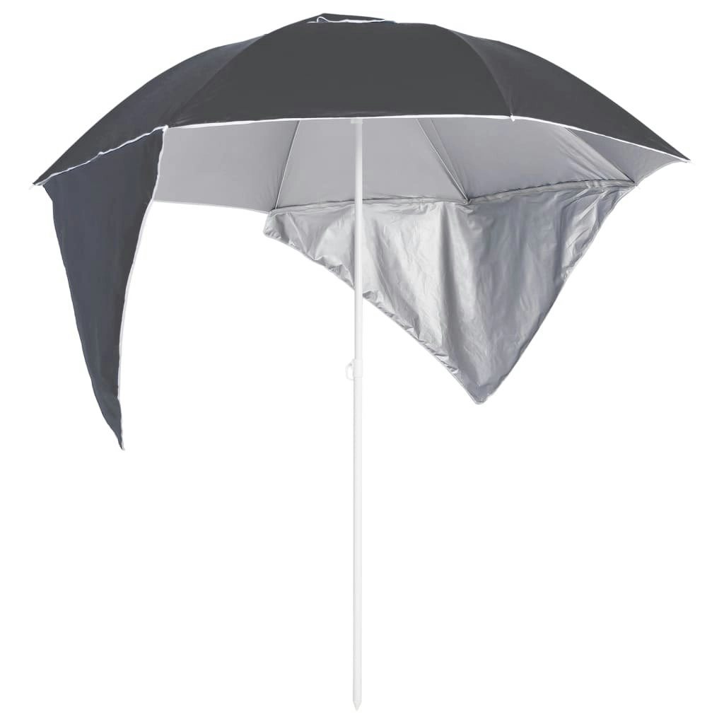 Beach Umbrella with Side Walls Anthracite 215 cm 318839