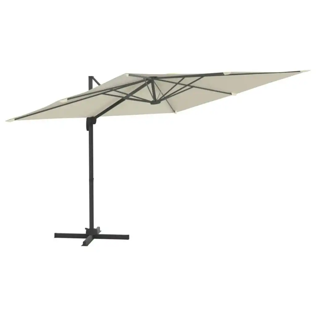 Cantilever Umbrella with Aluminium Pole Sand White 400x300 cm 319912