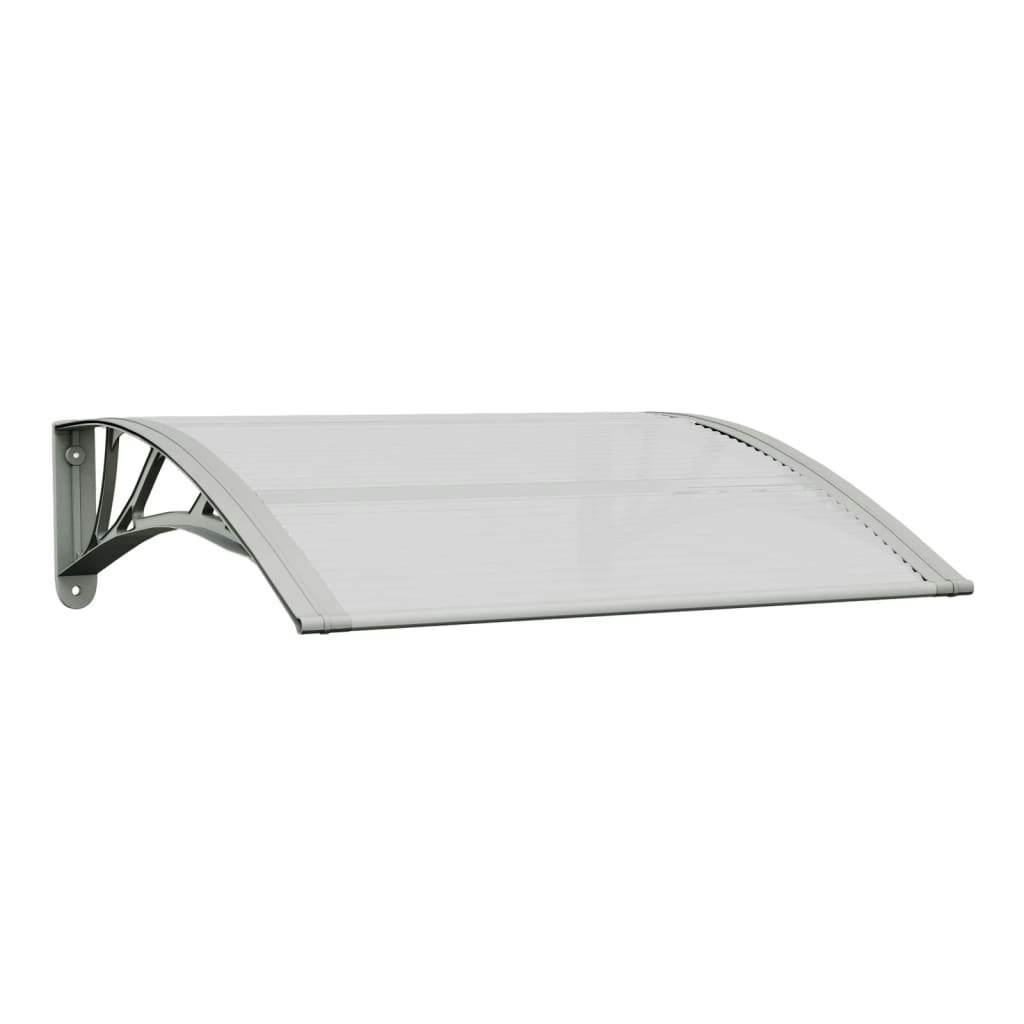 Door Canopy Grey and Transparent 80x75 cm Polycarbonate 153586