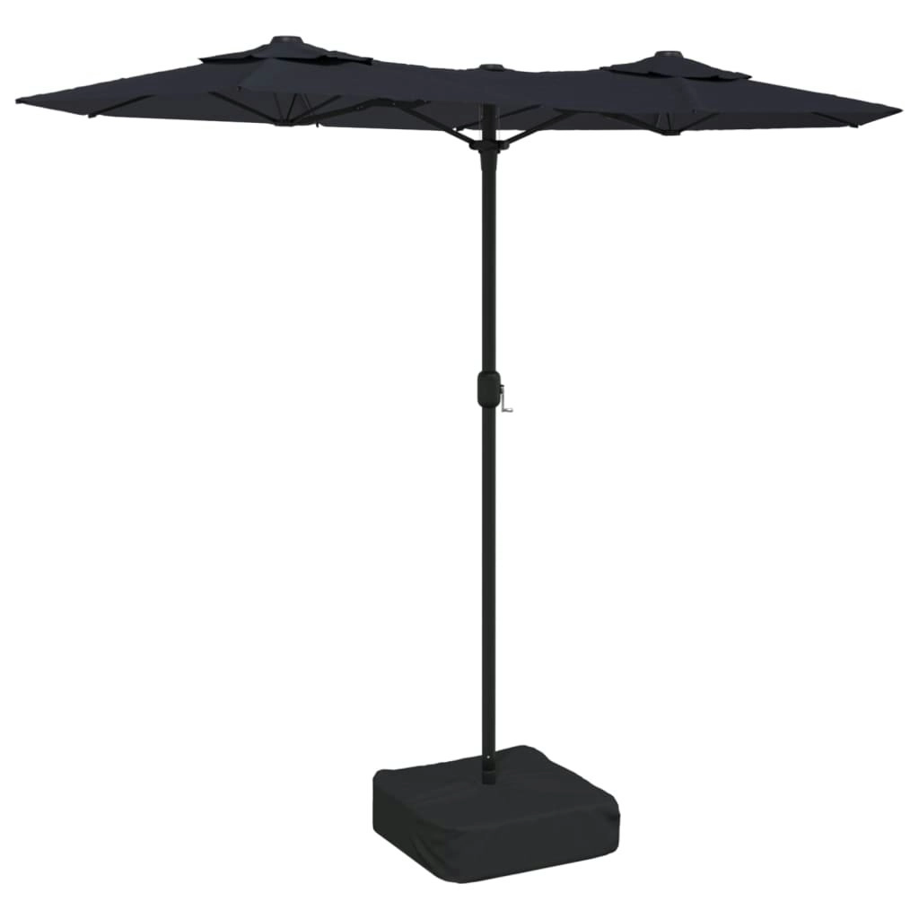 Double-Head Parasol Black 316x240 cm 362967