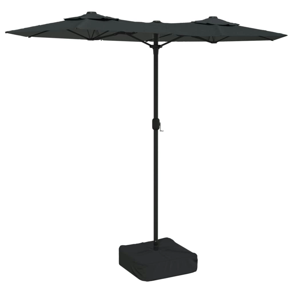 Double-Head Parasol with LEDs Anthracite 316x240 cm 362971