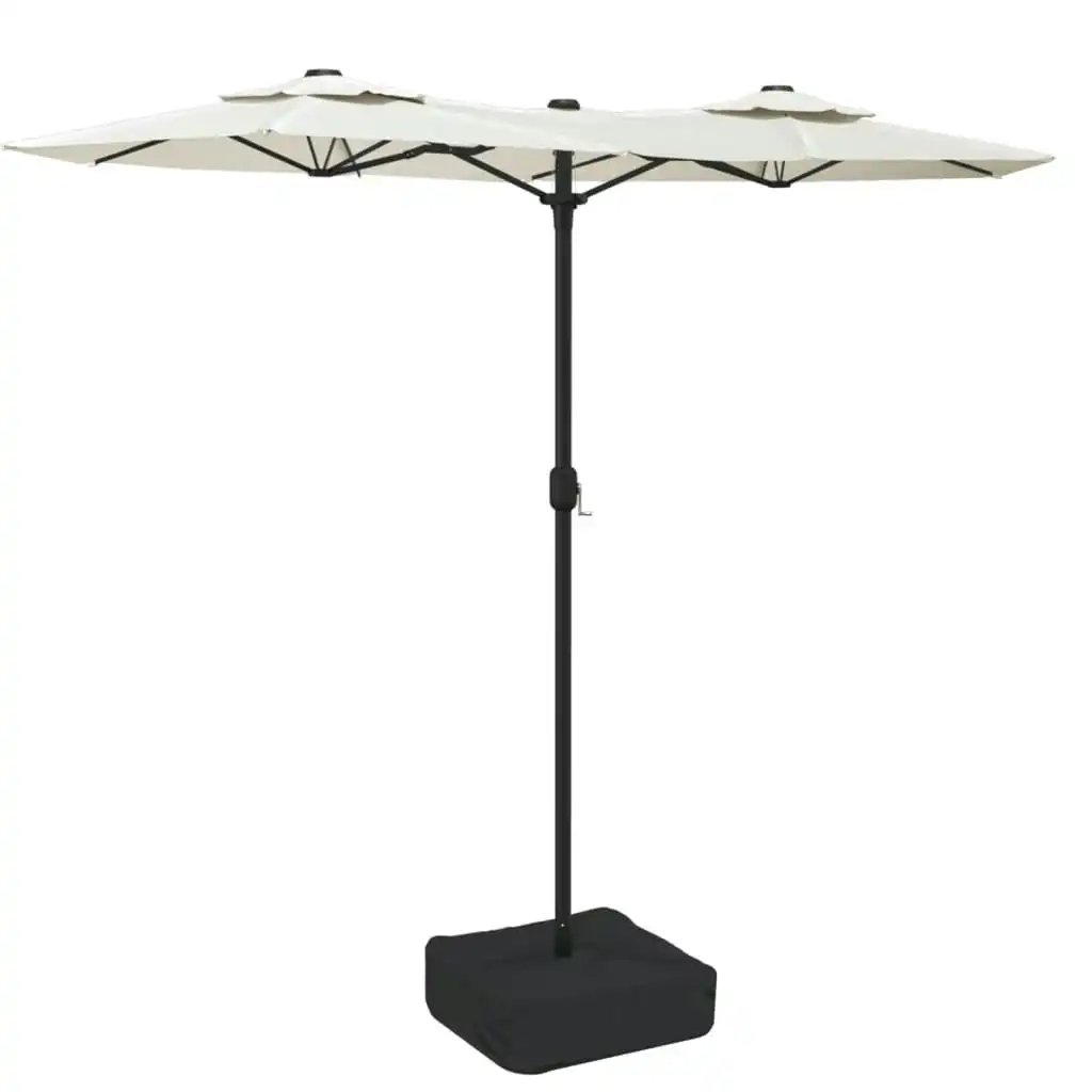 Double-Head Parasol Sand White 316x240 cm 362961