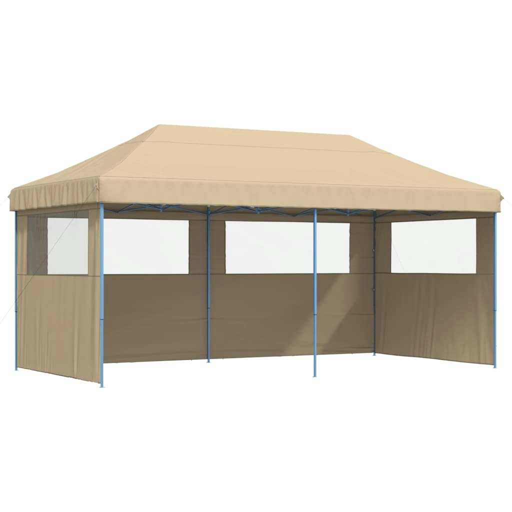 Foldable Party Tent Pop-Up with 3 Sidewalls Beige 4004943