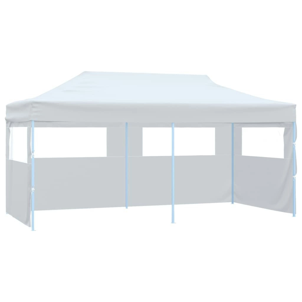 Folding Pop-up Partytent with Sidewalls 3x6 m Steel White 48863