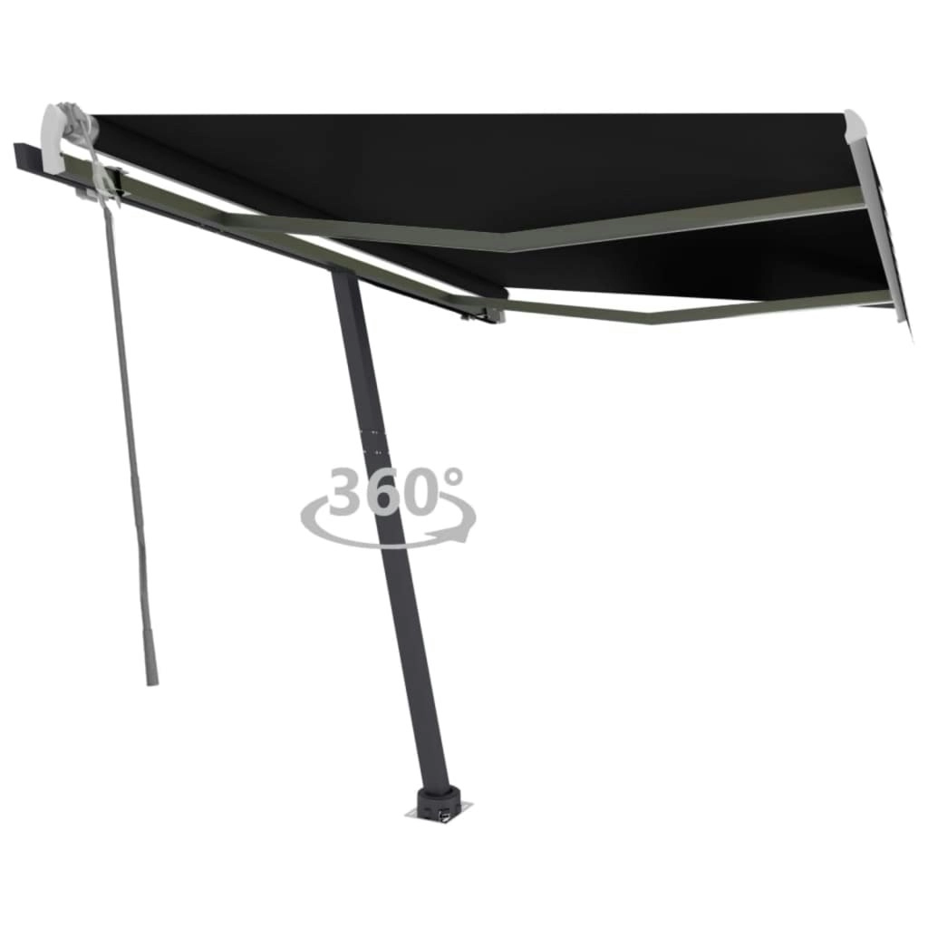 Freestanding Manual Retractable Awning 350x250 cm Anthracite 3069719