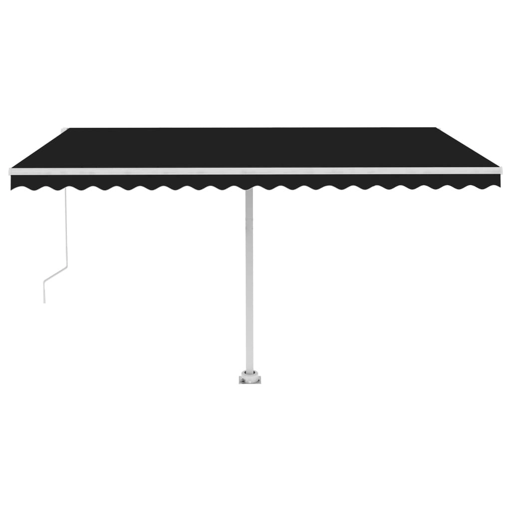 Freestanding Manual Retractable Awning 450x300 cm Anthracite 3069559