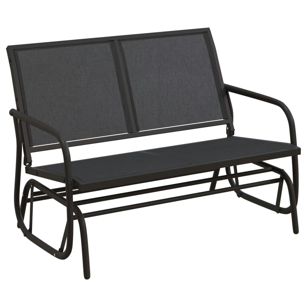 Garden Glider Bench Black 120.5x76x86.5 cm Textilene&Steel 362708