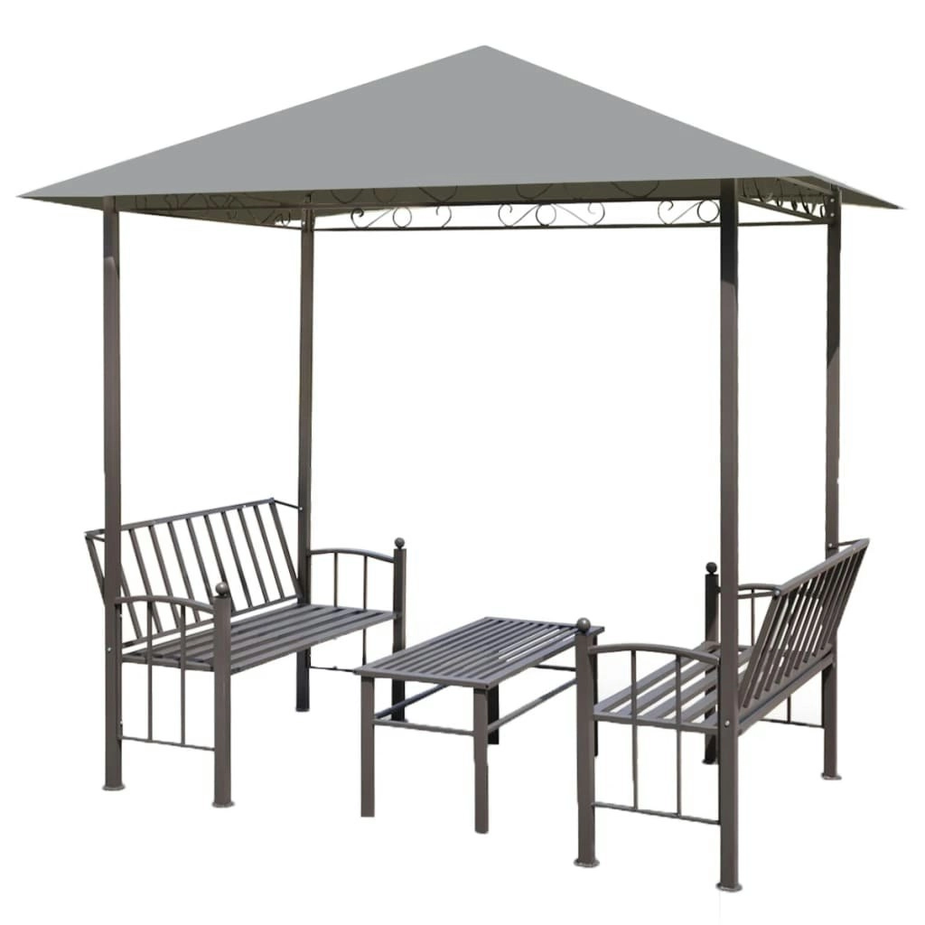 Garden Pavilion with Table and Benches 2.5x1.5x2.4 m Anthracite 44755