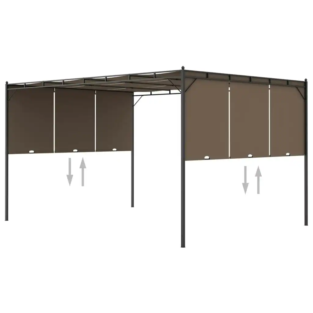 Garden Gazebo with Side Curtain 4x3x2.25 m Taupe 312264